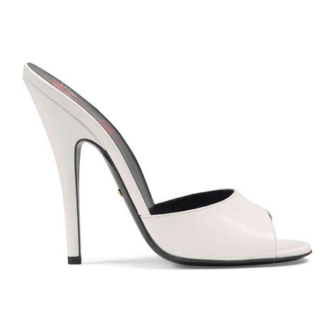 gucci white heels|Gucci stiletto heels.